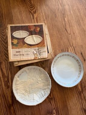 Vintage Sheffield Fine China Soup Plates Imperial Gold Set Of 2 Japan